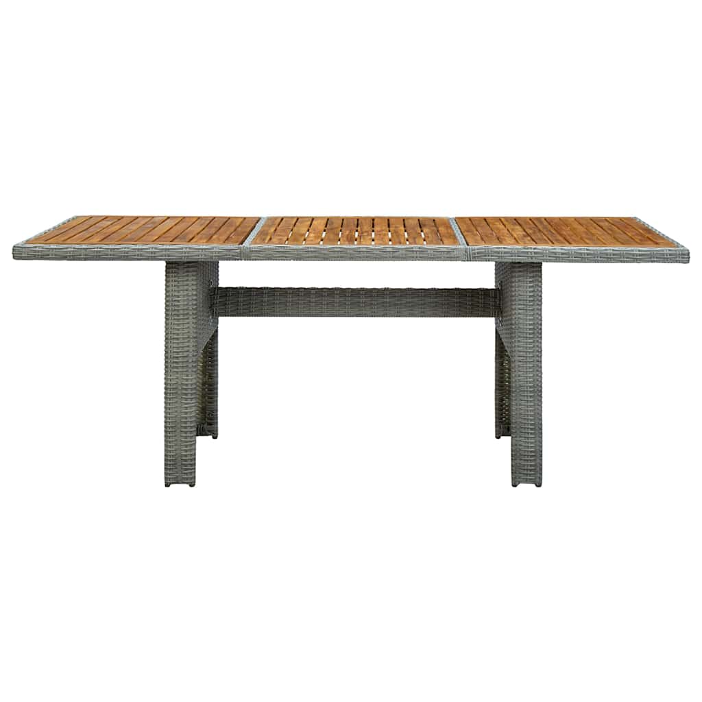 Set Pranzo da Giardino 7pz con Cuscini Polyrattan Grigio Chiaro