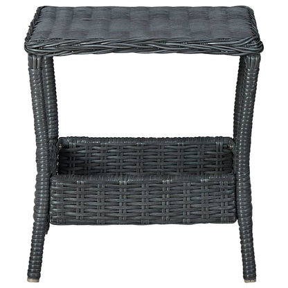 Set Divani da Giardino 3 pz con Cuscini Polyrattan Grigio Scuro - homemem39