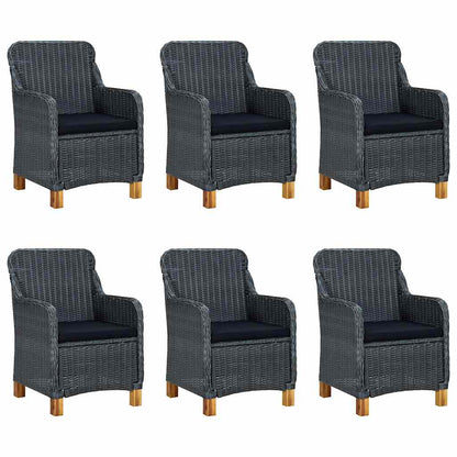 Set da Pranzo da Giardino 9 pz con Cuscini Polyrattan
