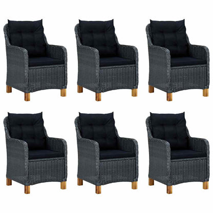 Set da Pranzo da Giardino 9 pz con Cuscini Polyrattan