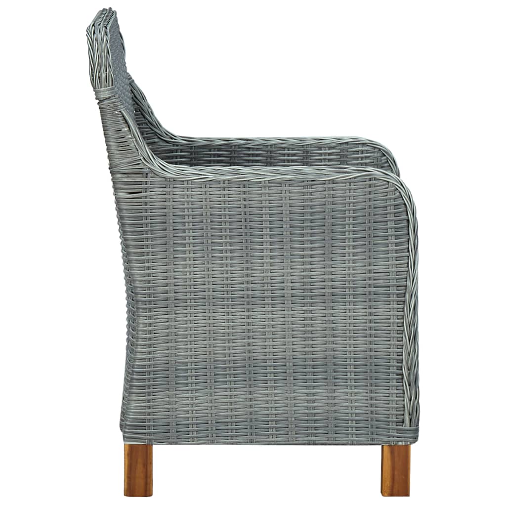 Set Pranzo da Giardino 9pz con Cuscini Polyrattan Grigio Chiaro | homemem39