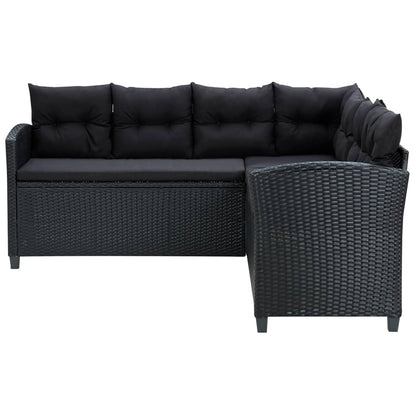 Set Divani da Giardino 6 pz con Cuscini in Polyrattan Nero - homemem39
