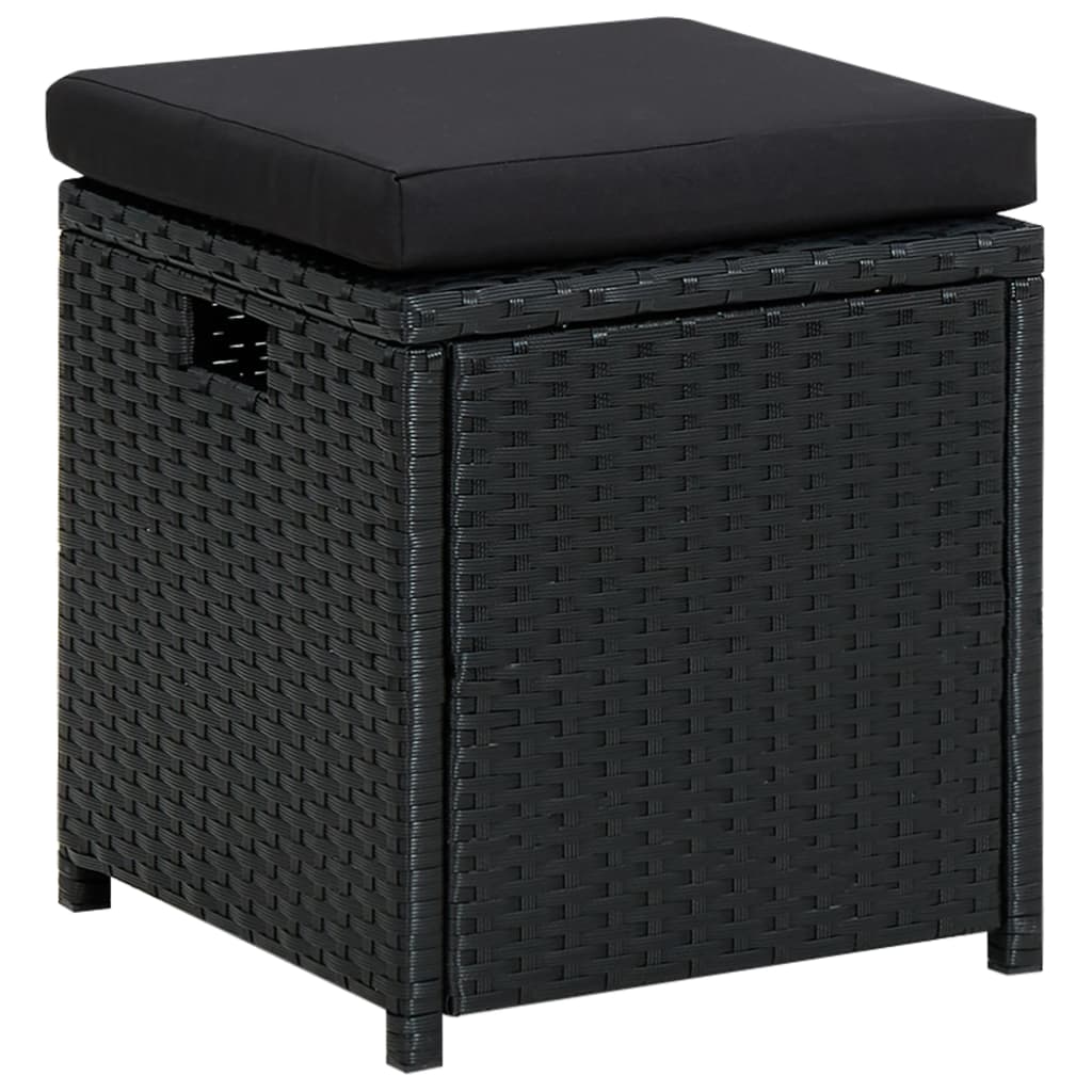 Set Divani da Giardino 6 pz con Cuscini in Polyrattan Nero - homemem39