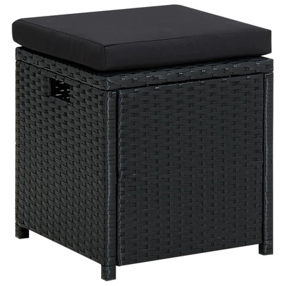 Set Divani da Giardino 6 pz con Cuscini in Polyrattan Nero - homemem39