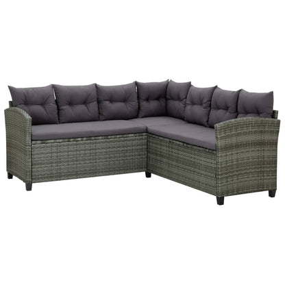 Set Divani da Giardino 6 pz con Cuscini in Polyrattan Grigio - homemem39