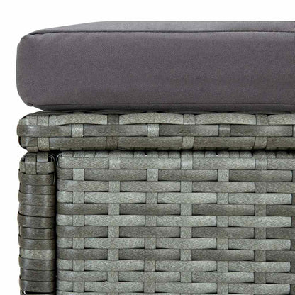 Set Divani da Giardino 6 pz con Cuscini in Polyrattan Grigio