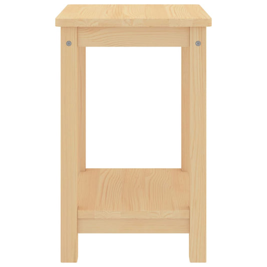 Comodino Naturale 35x30x47 cm in Legno Massello di Pino - homemem39