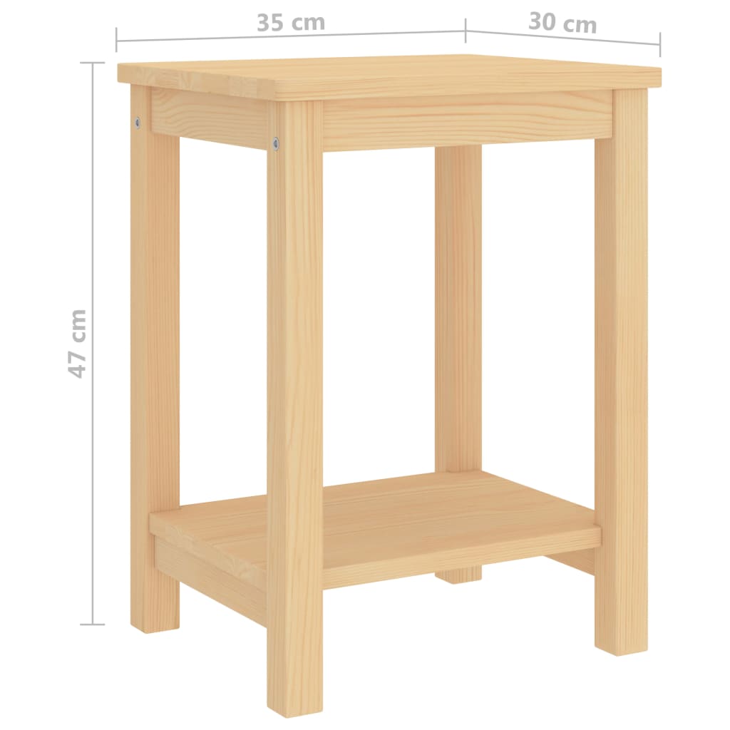 Comodino Naturale 35x30x47 cm in Legno Massello di Pino | homemem39