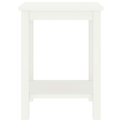 Comodino Bianco 35x30x47 cm in Legno Massello di Pino | homemem39