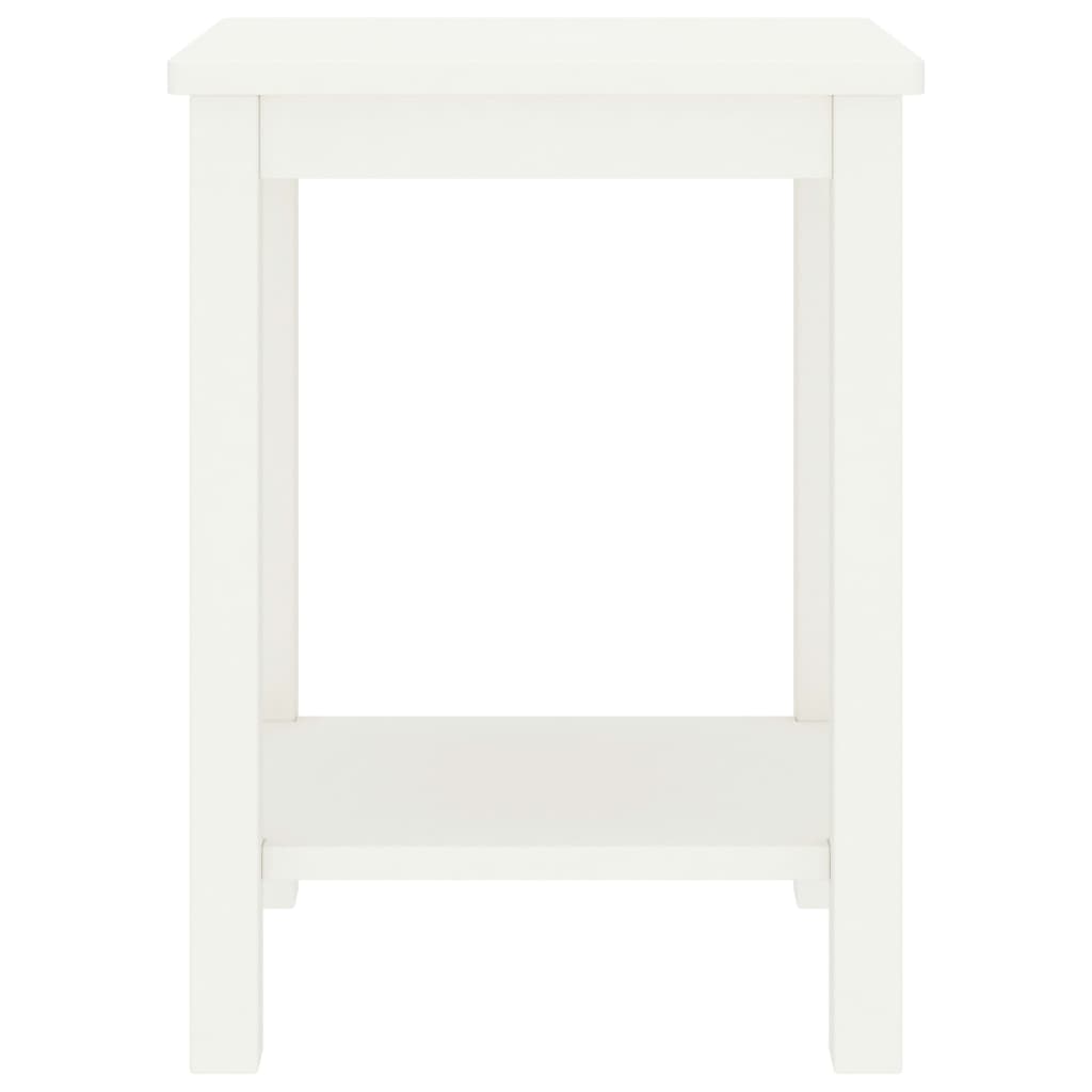 Comodino Bianco 35x30x47 cm in Legno Massello di Pino - homemem39
