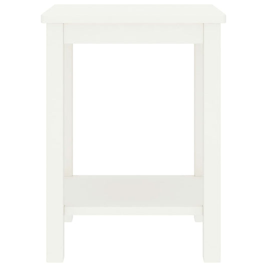 Comodino Bianco 35x30x47 cm in Legno Massello di Pino - homemem39