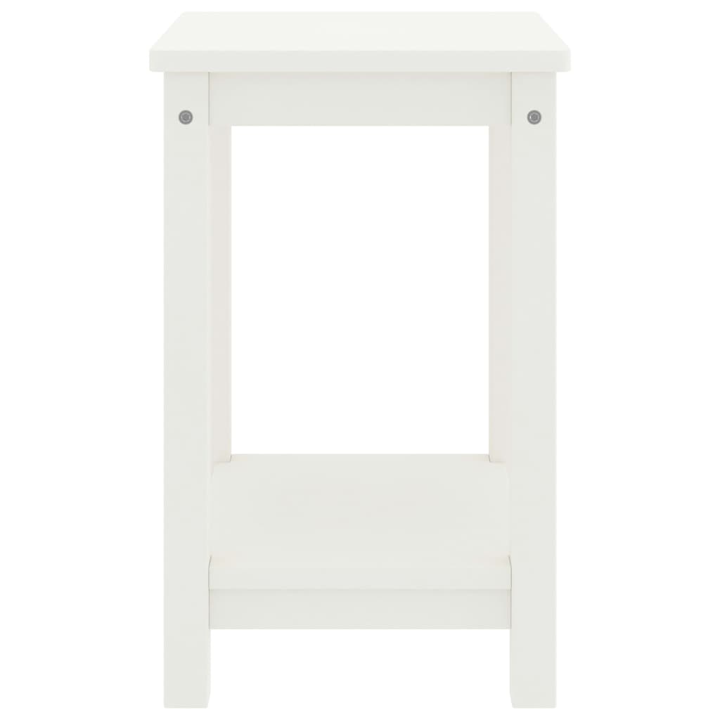 Comodino Bianco 35x30x47 cm in Legno Massello di Pino - homemem39