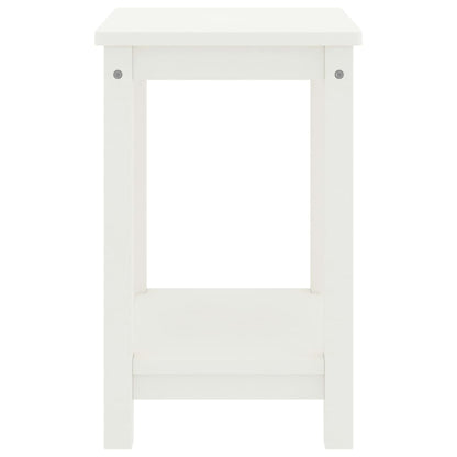 Comodino Bianco 35x30x47 cm in Legno Massello di Pino - homemem39