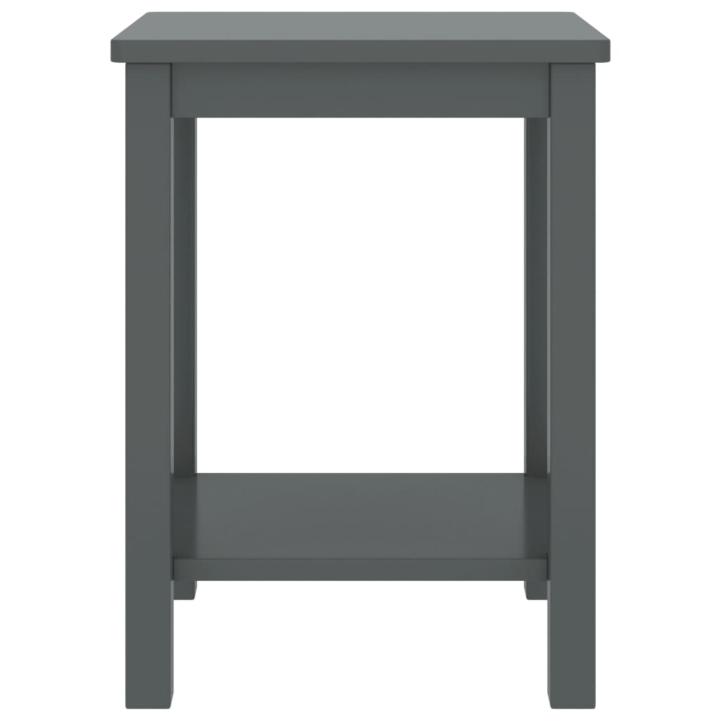Comodino Grigio Scuro 35x30x47 cm in Legno Massello di Pino - homemem39