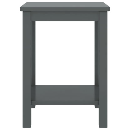 Comodino Grigio Scuro 35x30x47 cm in Legno Massello di Pino - homemem39