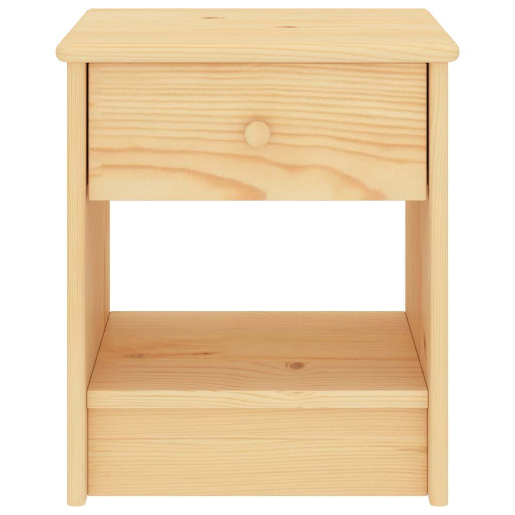 Comodino Naturale 35x30x40 cm in Legno Massello di Pino