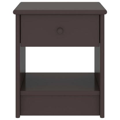 Comodino Marrone Scuro 35x30x40 cm in Legno Massello di Pino - homemem39
