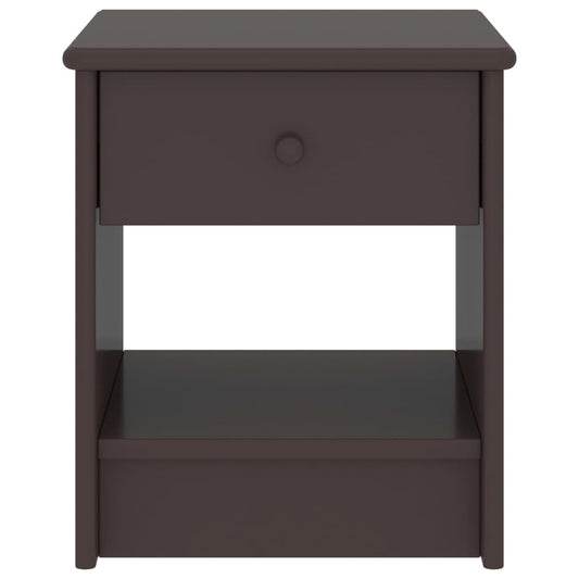 Comodino Marrone Scuro 35x30x40 cm in Legno Massello di Pino - homemem39