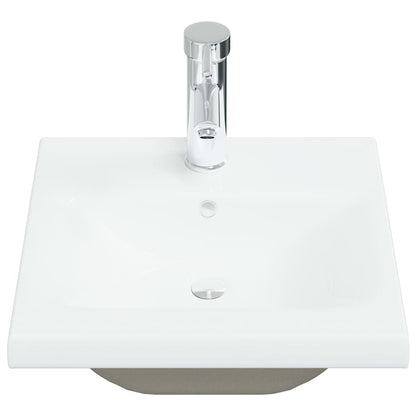 Lavabo da Incasso con Rubinetto 42x39x18 cm in Ceramica Bianco - homemem39