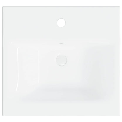 Lavabo da Incasso con Rubinetto 42x39x18 cm in Ceramica Bianco - homemem39