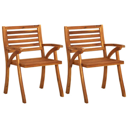 Garden Dining Chairs with Cushions 2 pcs Solid Acacia