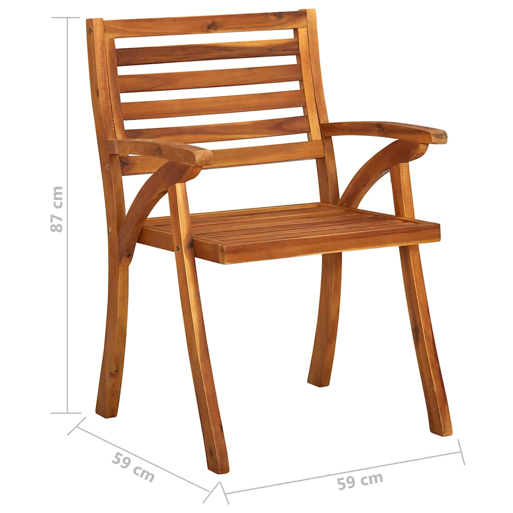 Sedie da Pranzo da Giardino con Cuscini 3 pz Massello di Acacia | homemem39
