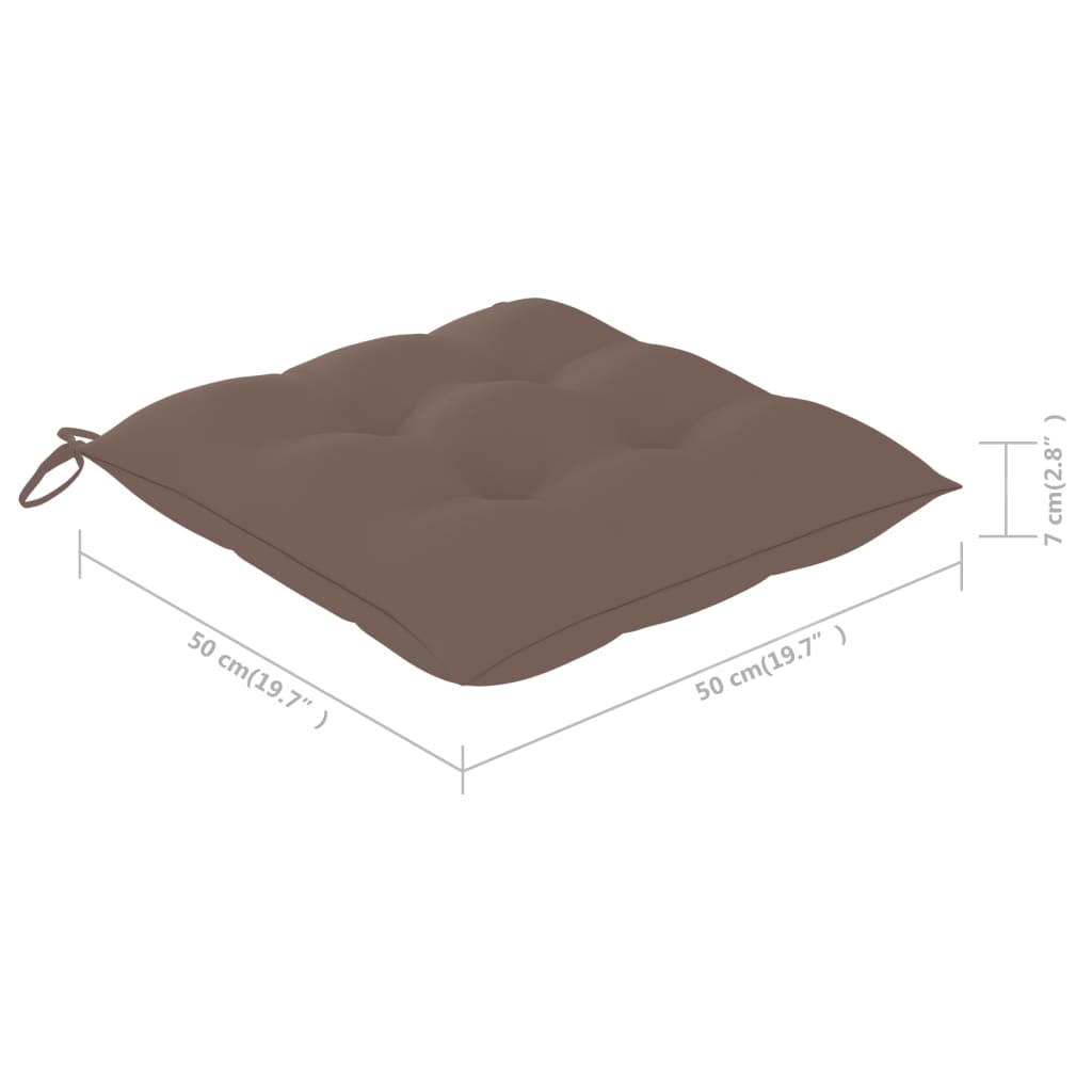 Sedie da Pranzo da Giardino con Cuscini 3 pz Massello di Acacia - homemem39