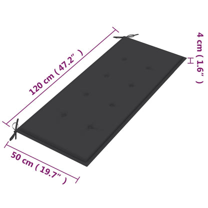 Panchina da Giardino 2Posti e Cuscino 120cm  Massello Eucalipto