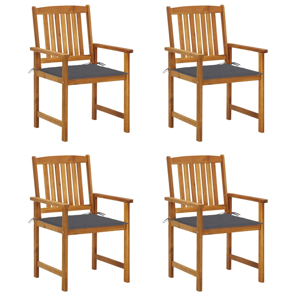 Garden Chairs with Cushions 4 pcs in Solid Acacia