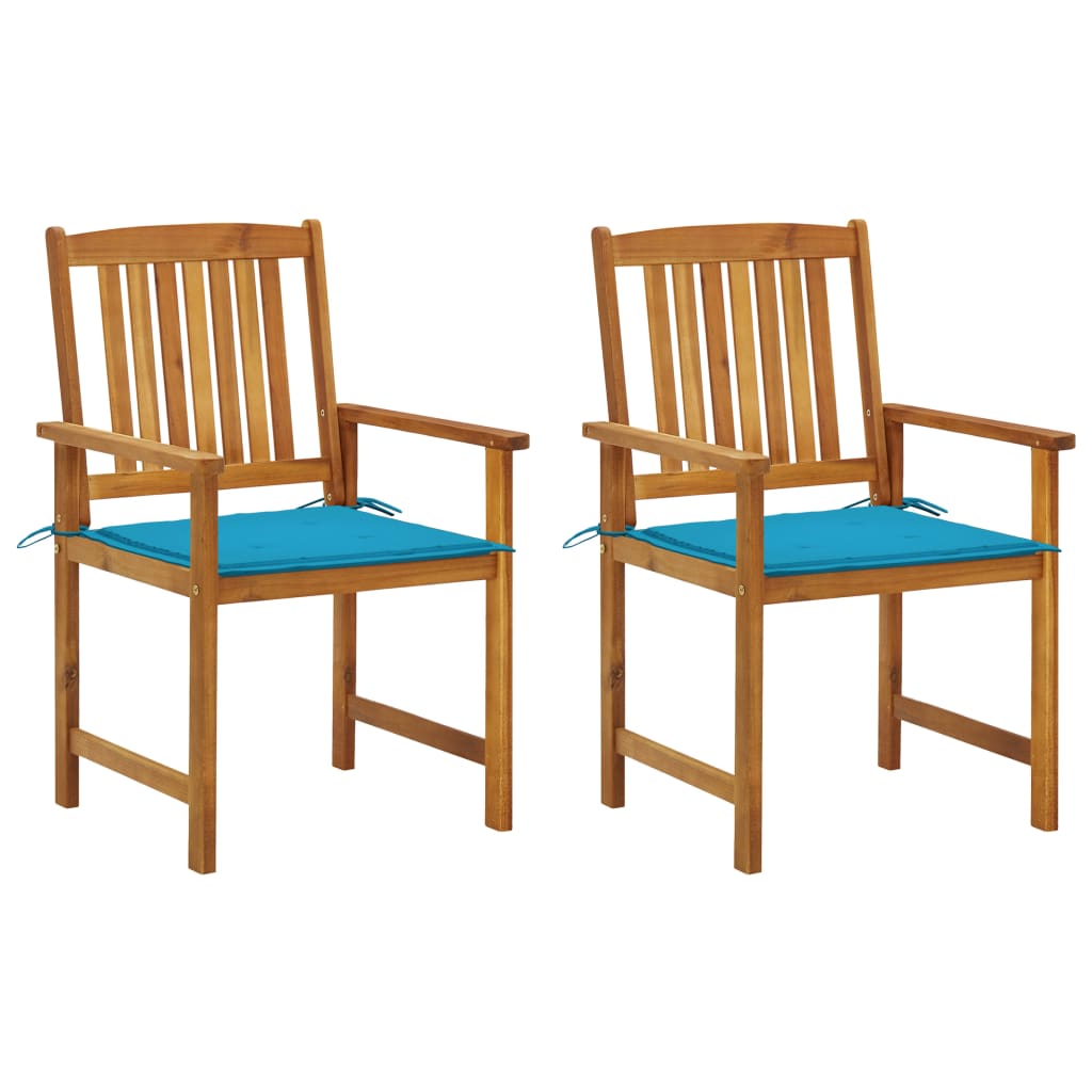 Garden Chairs with Cushions 2 pcs in Solid Acacia