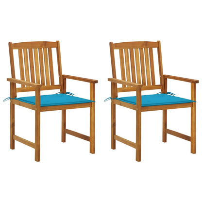 Garden Chairs with Cushions 2 pcs in Solid Acacia