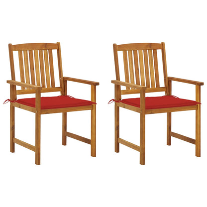 Garden Chairs with Cushions 2 pcs in Solid Acacia