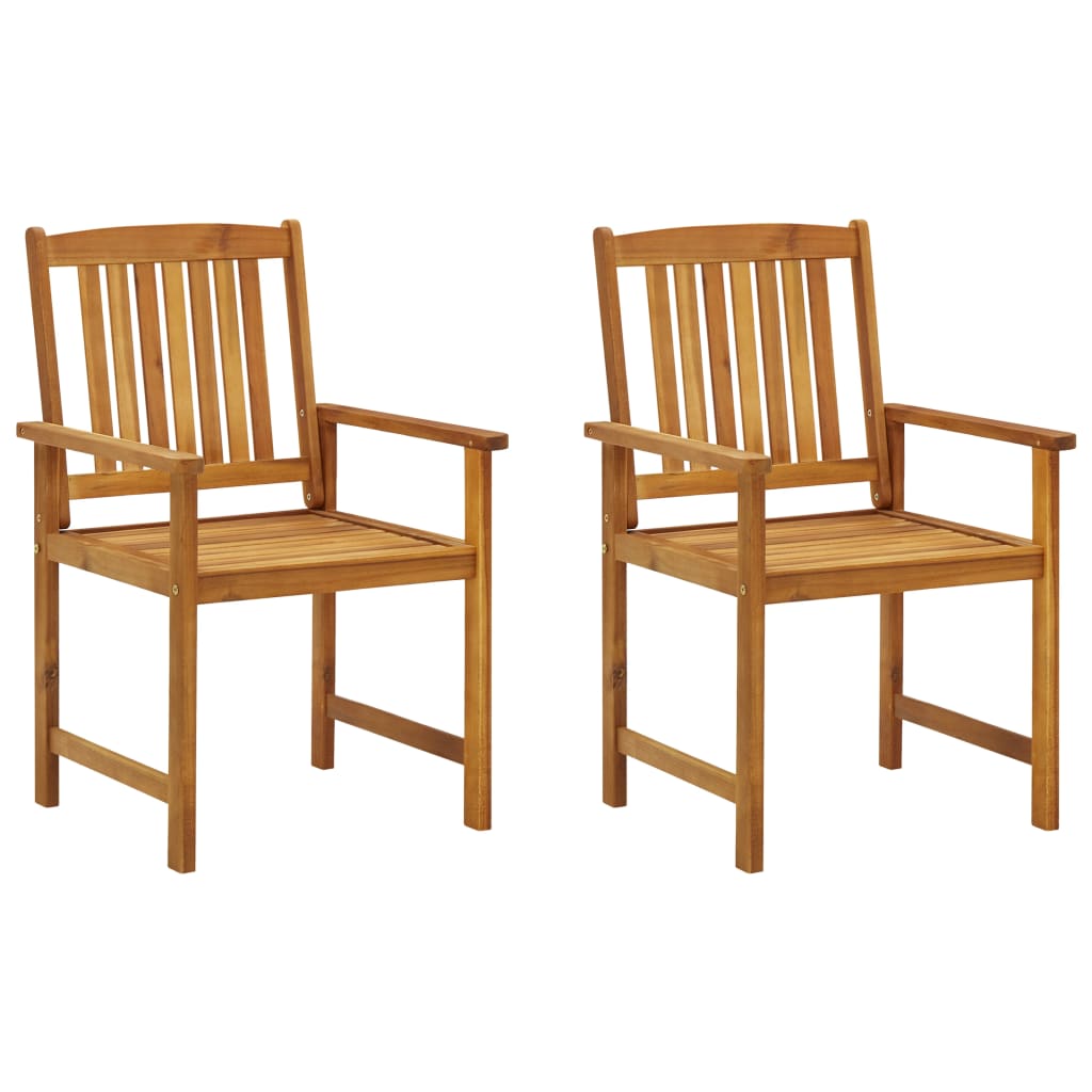 Garden Chairs with Cushions 2 pcs in Solid Acacia