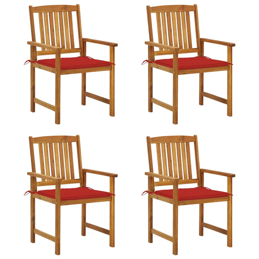 Garden Chairs with Cushions 4 pcs in Solid Acacia