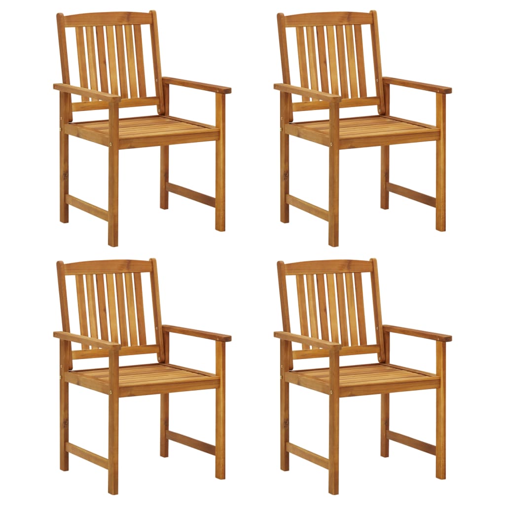 Garden Chairs with Cushions 4 pcs in Solid Acacia