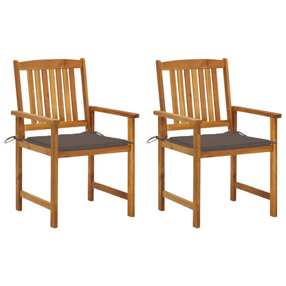 Garden Chairs with Cushions 2 pcs in Solid Acacia