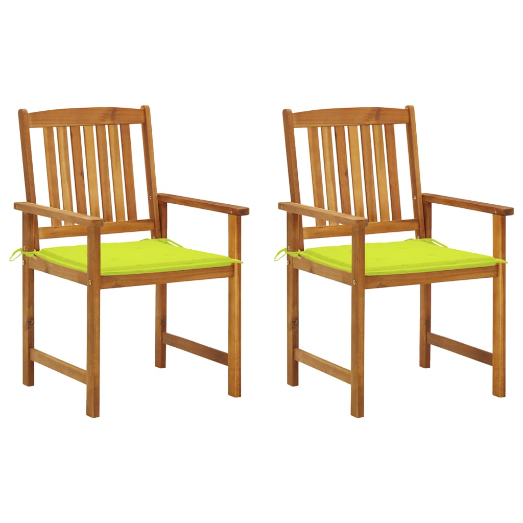 Garden Chairs with Cushions 2 pcs in Solid Acacia