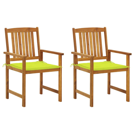 Garden Chairs with Cushions 2 pcs in Solid Acacia