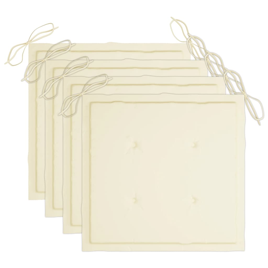 Sedie da Giardino con Cuscini 4 pz in Massello di Acacia Grigio - homemem39