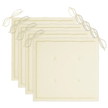 Sedie da Giardino con Cuscini 4 pz in Massello di Acacia Grigio - homemem39