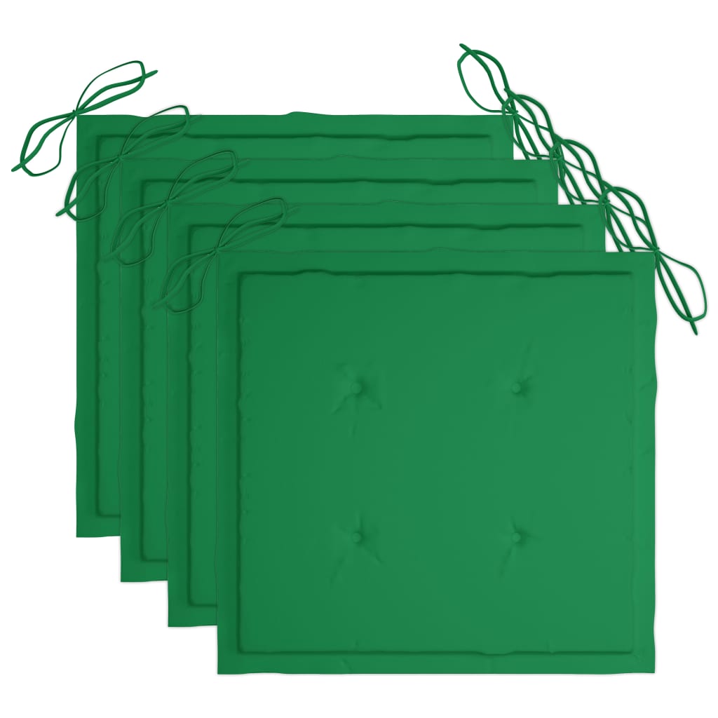 Sedie da Giardino con Cuscini 4 pz in Massello di Acacia Grigio - homemem39