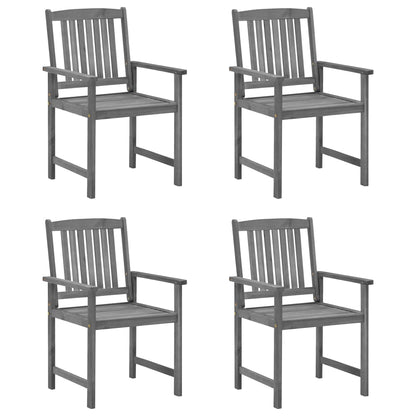 Garden Chairs with Cushions 4 pcs in Solid Gray Acacia