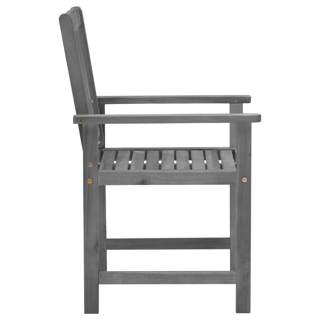 Garden Chairs with Cushions 4 pcs in Solid Gray Acacia