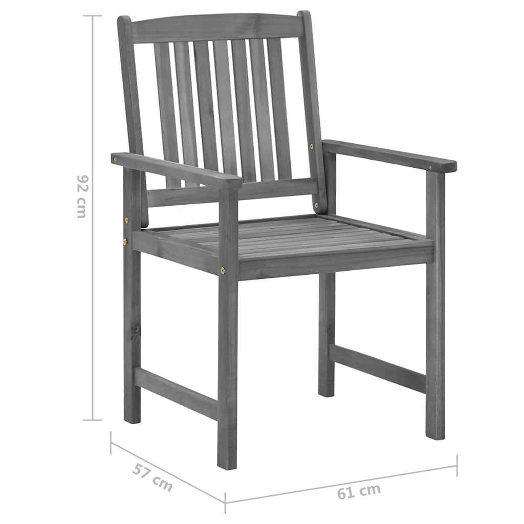 Sedie da Giardino con Cuscini 4 pz in Massello di Acacia Grigio | homemem39