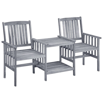 Garden Chairs with Cushions and Coffee Table in Solid Acacia