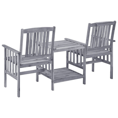 Garden Chairs with Cushions and Coffee Table in Solid Acacia