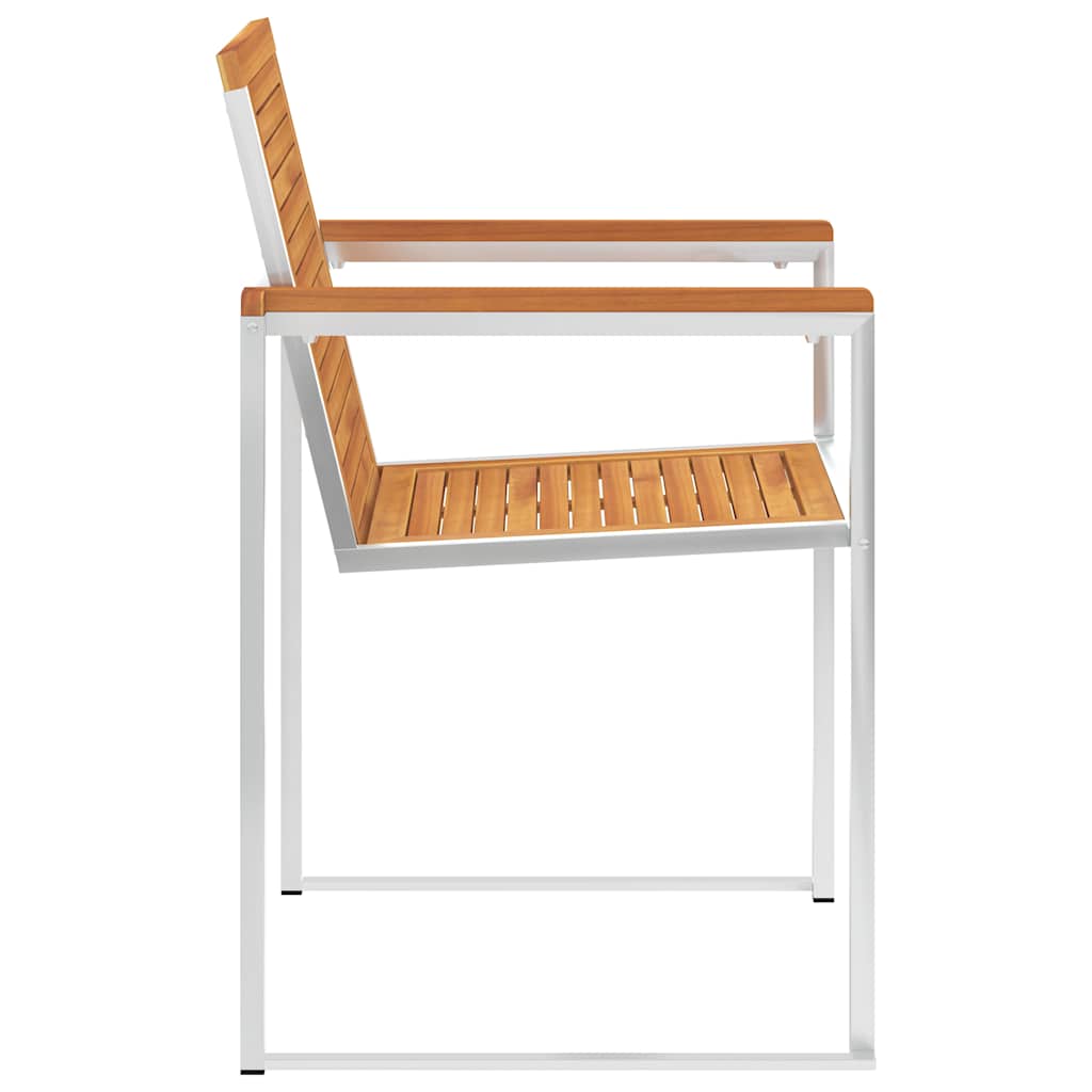 Sedie da Giardino 2 pz con Cuscini in Legno Acacia e Acciaio | homemem39