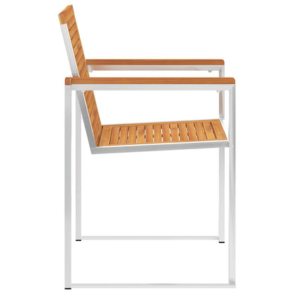 Sedie da Giardino 2 pz con Cuscini in Legno Acacia e Acciaio