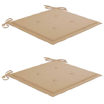 Sedie da Giardino 2 pz con Cuscini in Legno di Teak e Acciaio - homemem39
