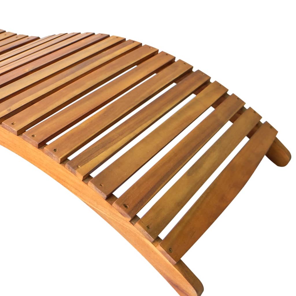 Garden Sun Lounger with Solid Acacia Cushion